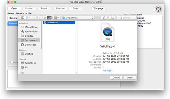 mac convert avi to mov free