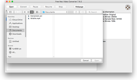 convert mp4 to avi mac for free