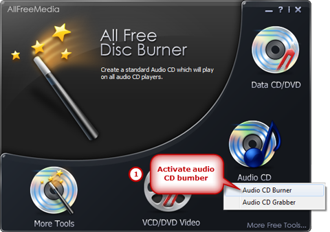 Activate the Audio CD Burner